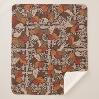 Cobertor Sherpa Maple Deixa Padrão De Flor De Quatro Dedos