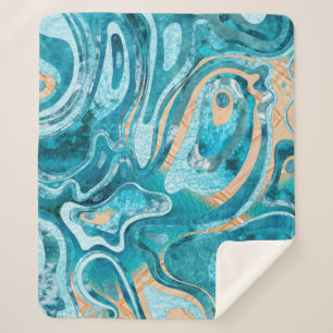 Cobertor Sherpa Marble Ocean Beach