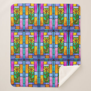 Cobertor Sherpa Margarida Amarela de Vidro Estreita