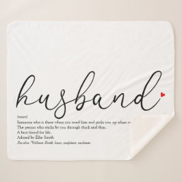 Cobertor Sherpa Marido Amor Vermelho Coração Escrita Elegante Defi