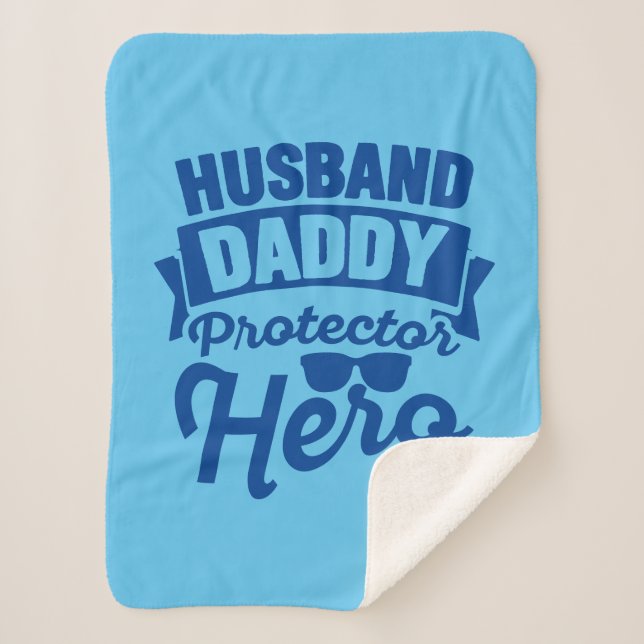 Cobertor Sherpa  Marido.Pai. Protetor. Herói. (Frente)