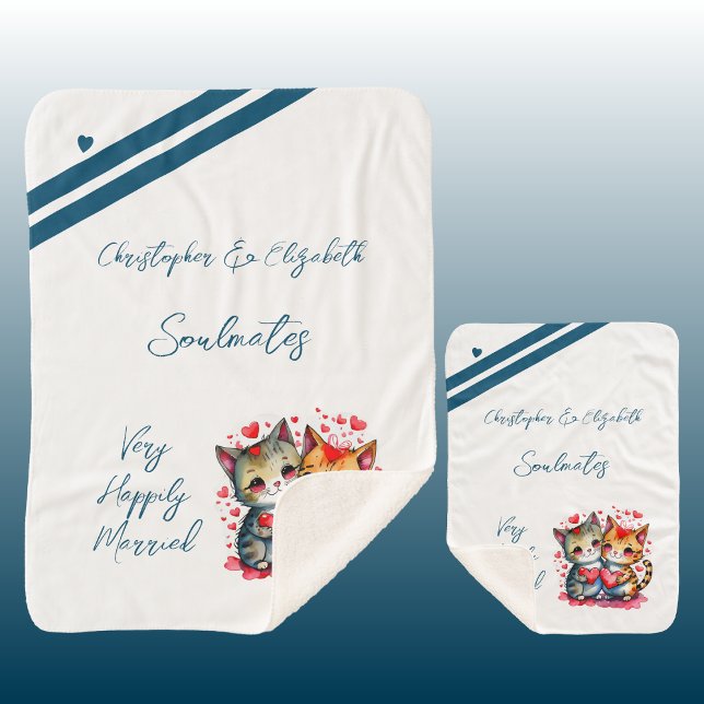 Cobertor Sherpa Marido: Salmoura gata presente de aniversário (Criador carregado)