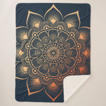 Marinho Boêmia Blue Peach Mandala