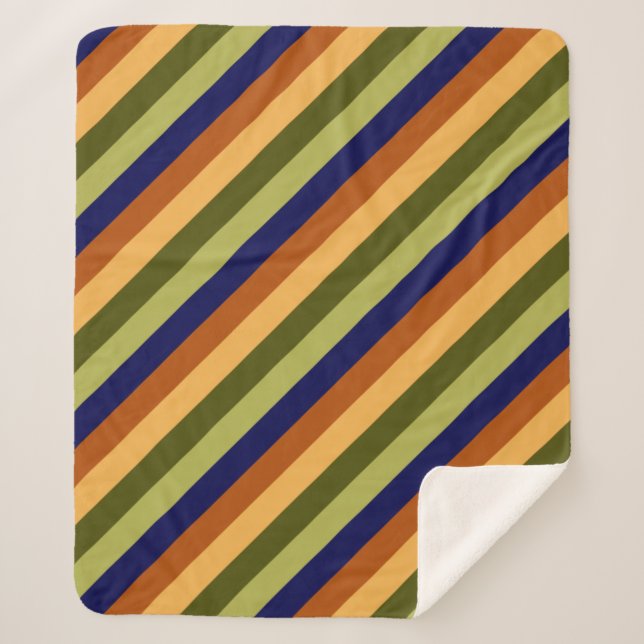 Cobertor Sherpa Marinho de oliveira em grão-de-oliveira (Frente)