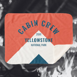 Cobertor Sherpa Marinho Vermelho de Destino Peronalizado da Tripul