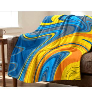 Cobertor Sherpa Mármore Fluido Design Moderno Encontro com o Ocean