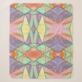 Cobertor Sherpa Mármore Líquido Abstrato Geométrico Pastel
