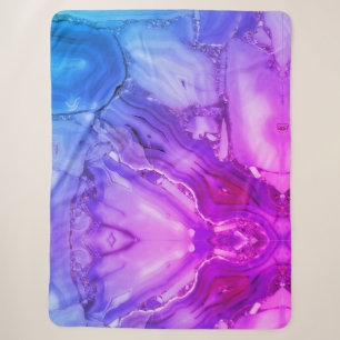 Cobertor Sherpa Mármore Roxo Exótico