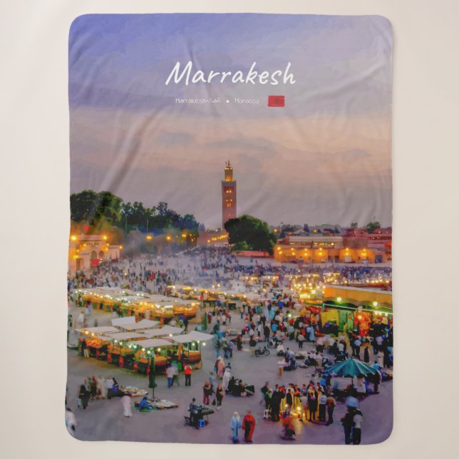 Cobertor Sherpa Marrakech, Marrocos - Praça Jemaa el Fnaa (Frente)