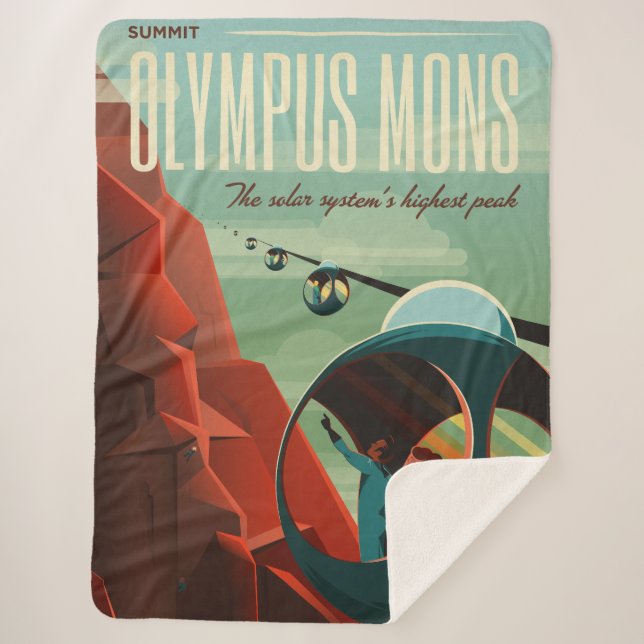 Cobertor Sherpa Mars Olympus Mons Maior Sistema Solar de Vulcão (Frente)