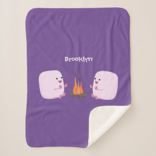 Cobertor Sherpa Marshmallows cor-de-rosa lindos por desenhos anima