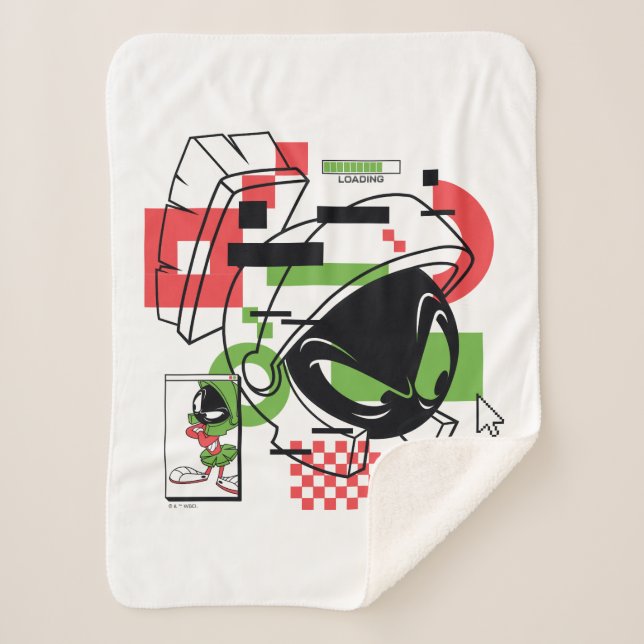 Cobertor Sherpa MARVIN THE MARTIAN™ Glitch (Frente)