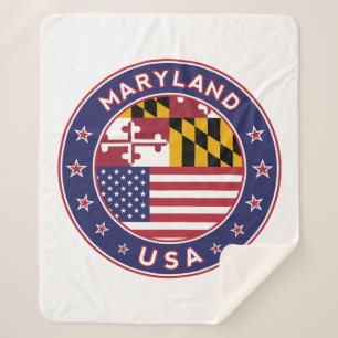 Cobertor Sherpa Maryland, adesivo de Maryland, capa de telefone, s