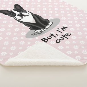 Cobertor Sherpa Mas, eu sou o Cute Boston Terrier (preto) Cachorro