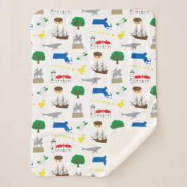 Cobertor Sherpa Massachusetts Blanket