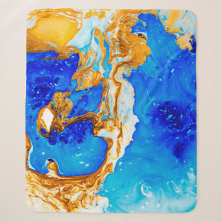 Cobertor Sherpa Masterpiece of designing art. Golden and blue pain