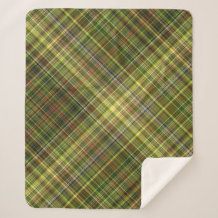 Cobertor Sherpa Matizes Terrenos Ferrugem e Xadrez de Oliva Sherpa