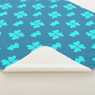 Cobertor Sherpa Mazipoodles Blue Hearts On Blue