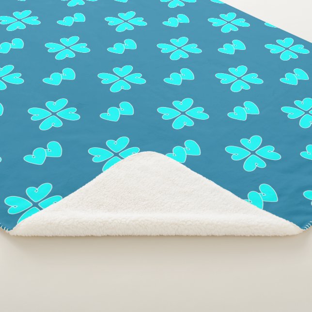 Cobertor Sherpa Mazipoodles Blue Hearts On Blue (3/4)