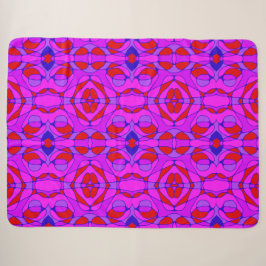 Cobertor Sherpa Mazipoodles Neuro Art Fuchsia Red Blue