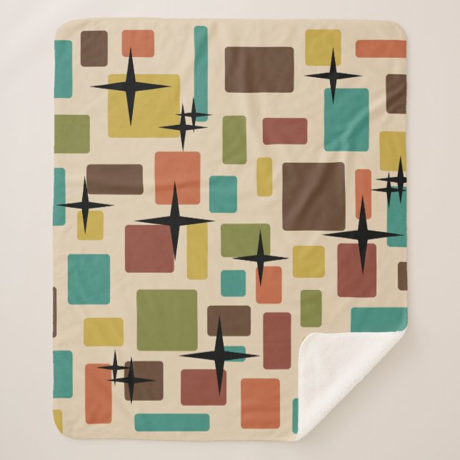 Cobertor Sherpa MCM de Tijolos Disarraçados Multicoloridos (Frente)