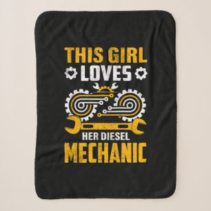 Cobertor Sherpa MechanicThis Girl ama Her Mechanic