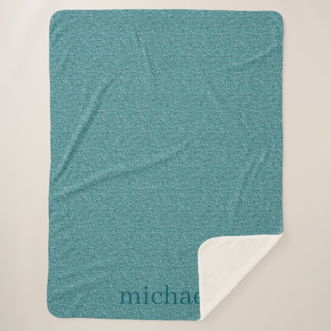 Cobertor Sherpa Med personalizado. Teal escuro (Frente)