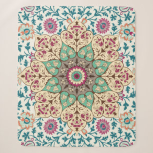Cobertor Sherpa Medallion Vintage, padrão multicolorido em turco,