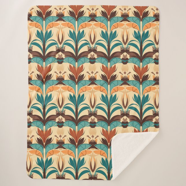 Cobertor Sherpa Médio-século Moderno Boho (Frente)