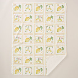 Cobertor Sherpa Mediterrenean Citrus Lemon pattern