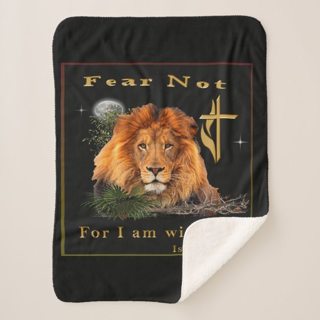 Cobertor Sherpa Medo não Isaiah 41:10 (Frente)