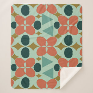 Cobertor Sherpa Meio século Moderno do Diamante da Flor