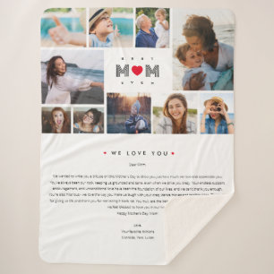 Cobertor Sherpa Melhor Mãe Da Colagem De Fotos Do Dia de as mães 1