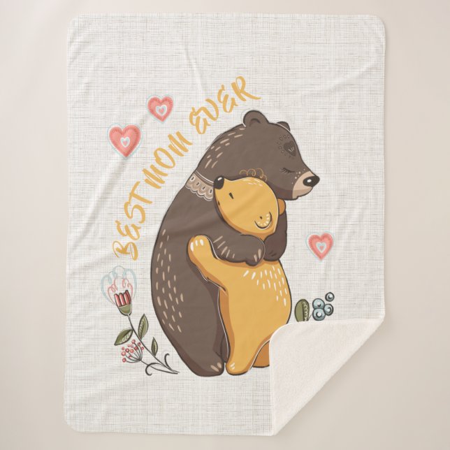 Cobertor Sherpa Melhor mãe de sempre Sherpa Blankets, presente de  (Frente)