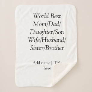 Cobertor Sherpa Melhor mãe marido esposa pai filho