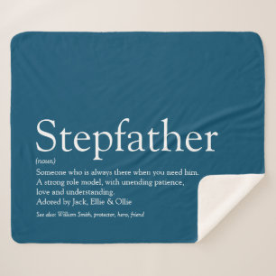 Cobertor Sherpa Melhor Padrasto de Todos Definição Divertido Azul