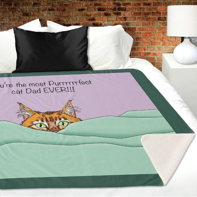 Cobertor Sherpa Melhor Pai de Gato! Dia dos Pais (Criador carregado)