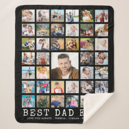Cobertor Sherpa MELHOR PAI DE TODOS 39 Colagem de Fotos Personaliz