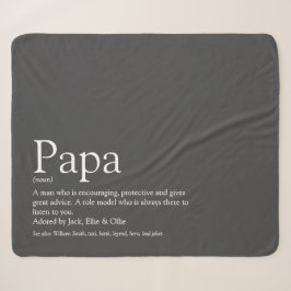 Cobertor Sherpa Melhor Pai do Mundo, Papai, Definição de Pai Cinza