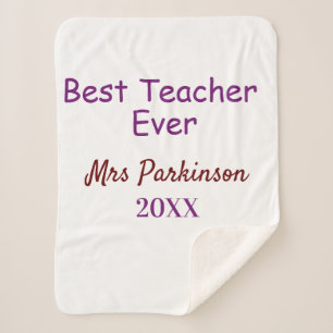 Cobertor Sherpa Melhor professor já acrescentou nome data ano ano