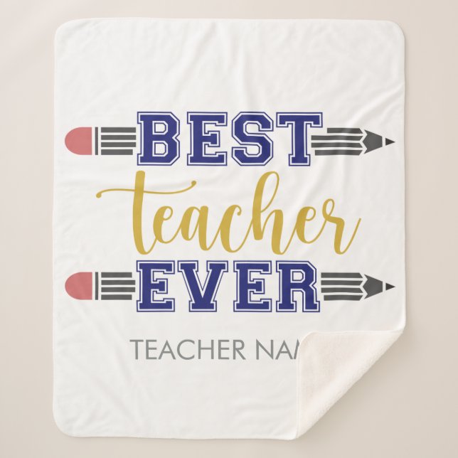 Cobertor Sherpa Melhor Professora Personalizada De Todos Os tempos (Frente)