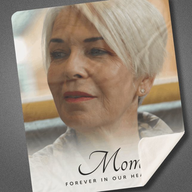 Cobertor Sherpa Memória do Memorial da Mãe Foto (Mom Photo Memorial Blanket)