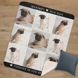 Cobertor Sherpa Memorial da Colagem Fotográfica de Cachorros para 