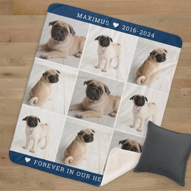 Cobertor Sherpa Memorial da Colagem Fotográfica de Cachorros para  (Criador carregado)