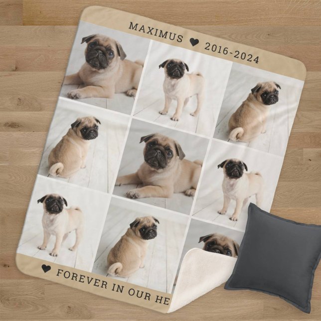 Cobertor Sherpa Memorial da Colagem Fotográfica de Cachorros para  (Criador carregado)