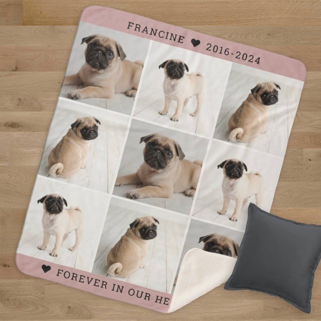 Cobertor Sherpa Memorial da Colagem Fotográfica de Cachorros para  (Criador carregado)