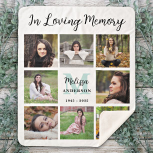 Cobertor Sherpa Memorial Modern In Loving Memory 8 Picture