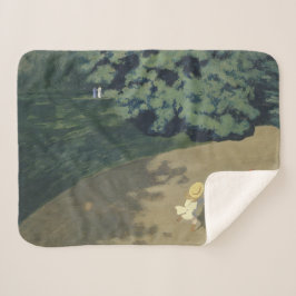 Cobertor Sherpa Menina correndo atrás de uma bola vermelha (infânc