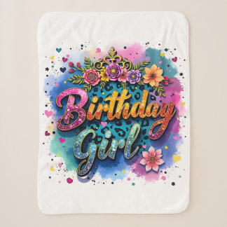 Cobertor Sherpa Menina de Aniversário Floral Leopardo