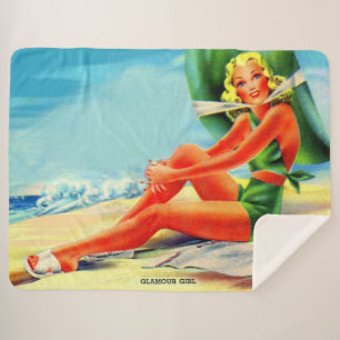 Cobertor Sherpa Menina de glamour dos anos 40